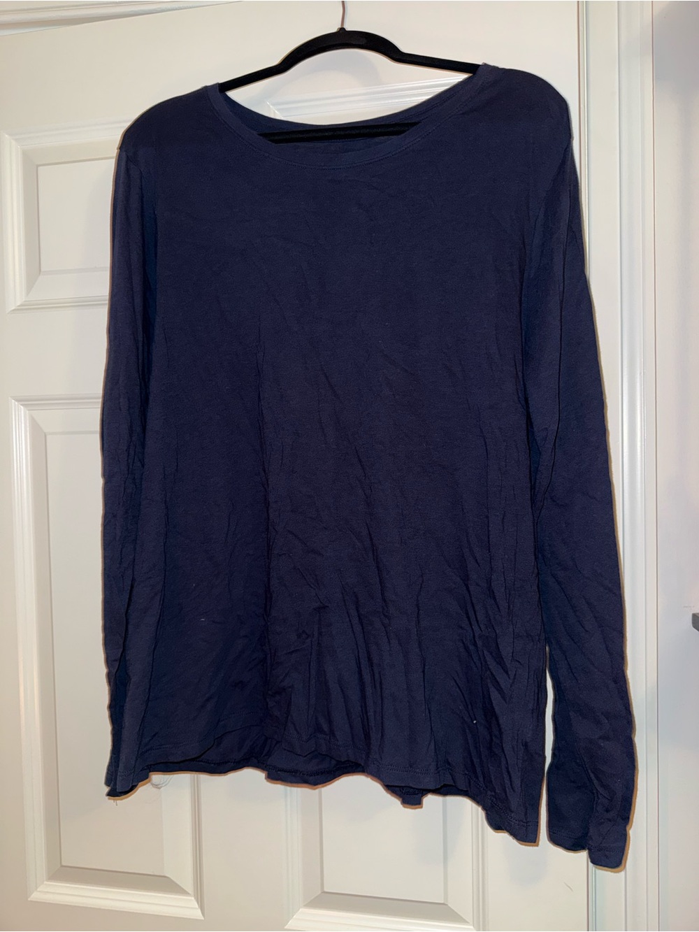Women’s XXXL Long-Sleeve Crewneck Shirt - Navy